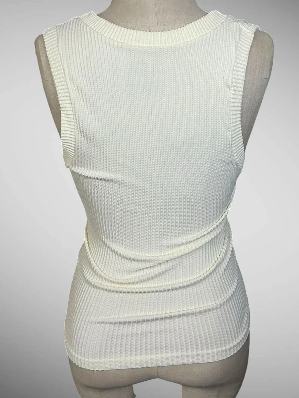Free People Intimately Clean Slate Ribbed Tank Ivory XL NWT
